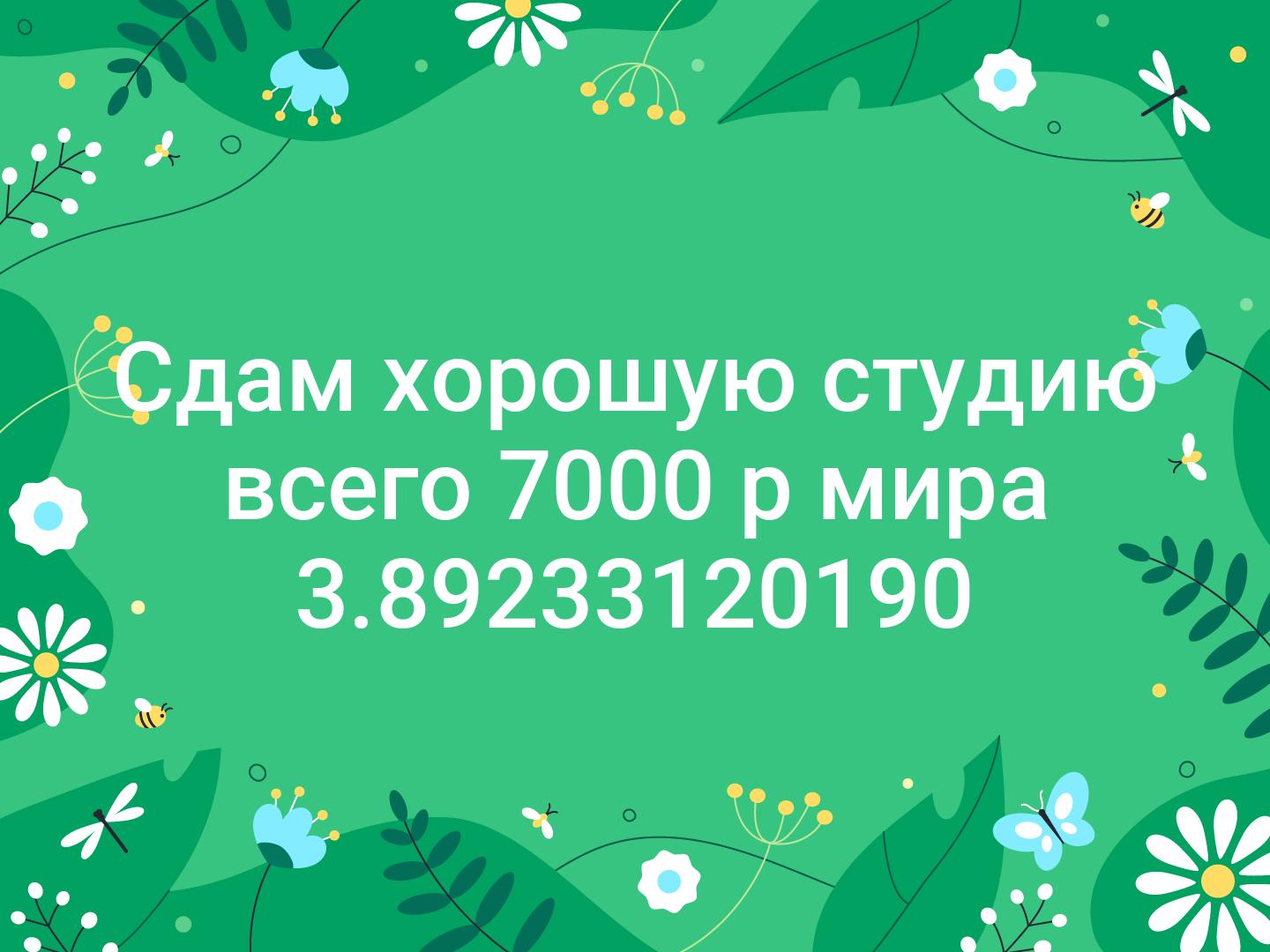 Сдам хорошую студию всего 7000 р мира 3.📞89233120190